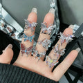 Luxury Punk Butterfly Rings for Girl Women Fashion Bling Crystal Irregular Opening Adjustable Finger Ring Y2K Jewelry Gift