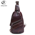 Andong Leather Genuine Leather Shoulder Bags Men Chest Bag Crossbody Sling Bags Male Casual Chest Pack with USB Charging