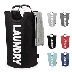 Factory-Made Collapsible Polyester Laundry Storage Basket for Dirty Clothes Organizer in Camp or Home Use