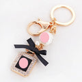 Custom Metal Key Ring with Chain Charm Keychains Portable Keychain Perfume Bottle Portable Fancy Keychain Perfume Bottle