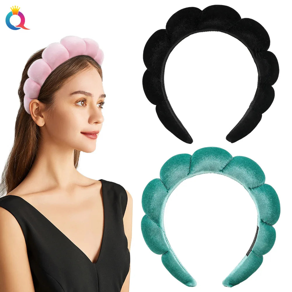 QIYUE Korean Velvet Bandana High Skull Top Spa Hair Accessories Headdress Headband