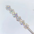 Pass Diamond Tester 925 Sterling Silver Rhodium Plated Claw Set 3 Carats VVS Moissanite Round 6 Prong Screw Back Stud Earrings MegaBDM