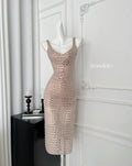 Deep V-neck Big Backless Super Flash Slim Slim Slit One-step Dress French Luxury Girl Dress MegaBDM