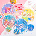 Summer Fresh Cute Foldable Fan Mini Portable Cartoon Space Bear Rabbit Pocket Creative Gift Chinese Style Round Silk Cloth Fans