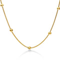 Fashion Women Jewelry Stainless Steel Round Snake Chain Gold Plated Small Bead Chain Necklace