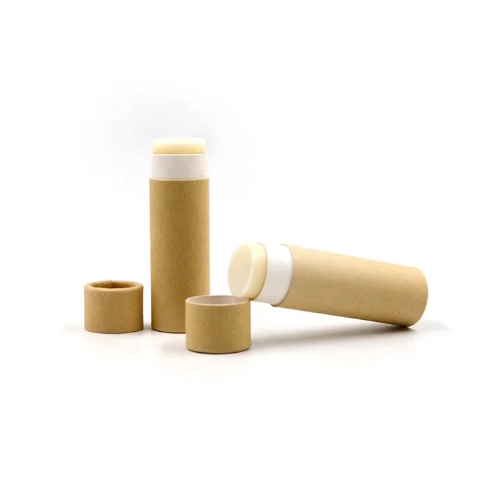 Custom Kraft Paper Push up Lip Balm Tube Biodegradable Eco Friendly Deodorant Solid Perfume Lotion Cosmetic Packaging Container