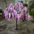 EG-VH018 Wedding Table Centerpieces 4ft 5ft White Purple Silk White Purple Artificial Wisteria Tree