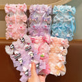 Children's Colorful Bow Hairpin Set Girls' Forehead Bangs Shredded Hair Edge Clip Back Hair Clip Cute Hair Accessories