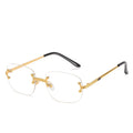 STORY OEM ODM Manufacturer Fashion Trendy Golden Eyeglasses Transparent Rimless Vintage Sunglasses Women