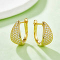 18K Gold 925 Silver Moissanite Diamond Hoop Earrings Fashion Melon Seed Design Drop Earrings Woman Engagement Party Accessories
