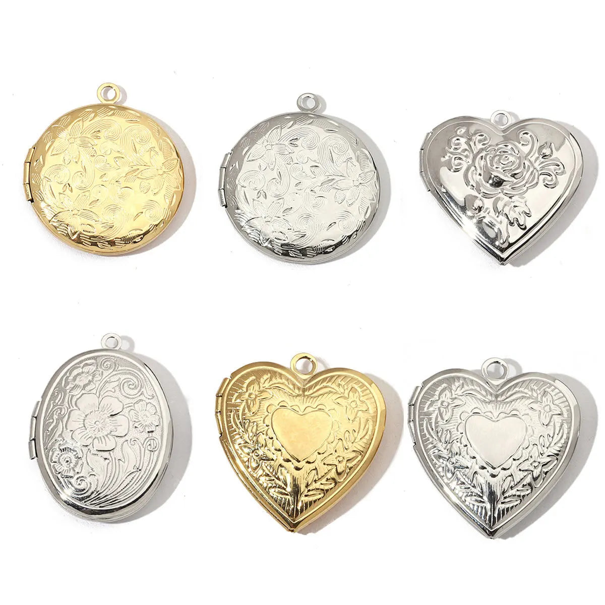 Beimai OEM Accessories Heart Round Waterproof Stainless Steel DIY Necklace Accessories Charms For Jewelry Making