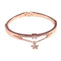 G718 Jewelry Rose Gold Bangles Zircon Chain Star Charm Bangle Bracelet