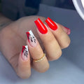 Manufacturing Acrylic Press on Nails Square Red Square False Nail Private Label Fake Nails
