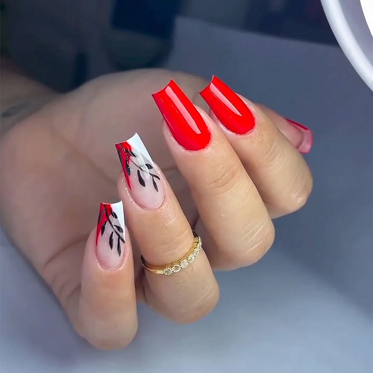 Manufacturing Acrylic Press on Nails Square Red Square False Nail Private Label Fake Nails