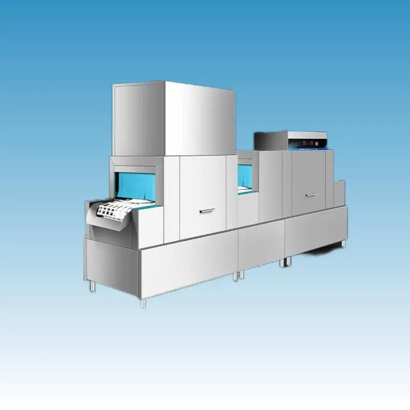 Chineng H-XWJ05 Large Commercial Electric Automatic Conveyor Dishwasher Dryer Stainless Steel 130L Capacity 1200-1800/h Kitchen