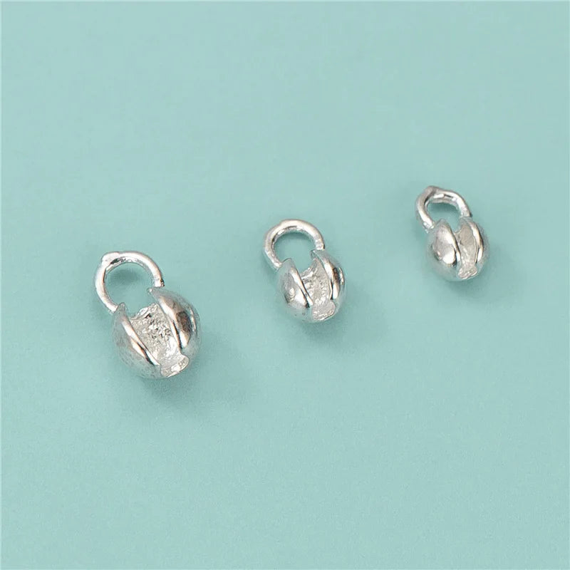 Sterling Silver 925 Leather Cord End Clasp Positioning Buckle Accessories Beads Clasp