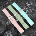Sky Blue Sport Soft Stainless Steel Curved End Rubber Band Replacement Planetary Series Vulcanized 20/22mm Watch Strap