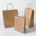 KM Fast Delivery Biodegradable & Compostable Low MOQ Kraft Paper Coffee Bags with Twisted Paper Handles