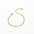 Fenny 18K PVD Gold Plated Wholesale No Fade Summer Holiday Three Diamond Basic Chain Stainless Steel Bracelet Trendy for Women
