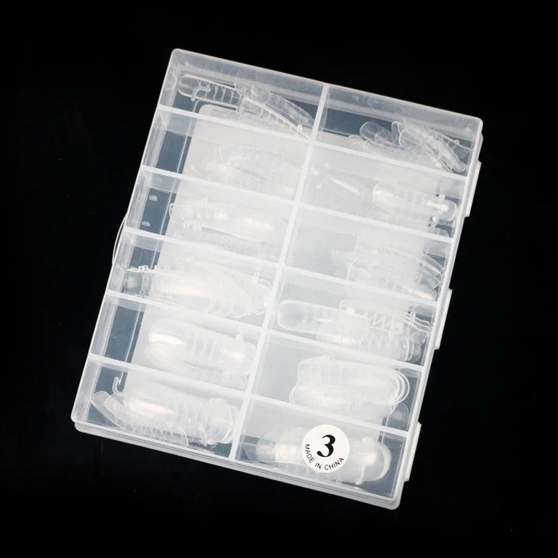 120 Pcs Builder Nail Molds False Poly Nail Extension Form for Manicure Artificial Fingernails Press-On Nail Square Plastic