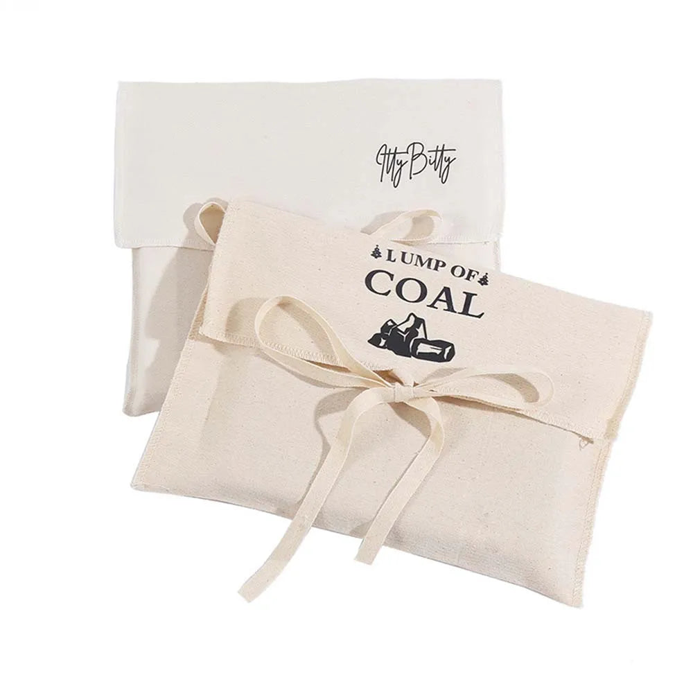 Canvas Envelope Gift Packaging Dust Bag for Shoes & Socks Recyclable Luxury Jewelry & Cosmetic Bag with Button Closure