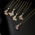 Fashion Animal Charm Stylish Star Brass Pendant Necklace with Colorful Zircon Inlay for Women