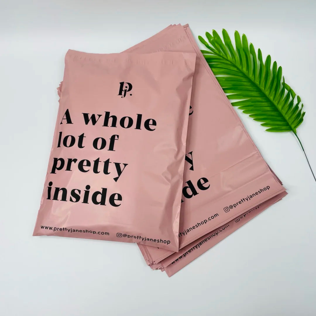 Wholesale Glossy Pink Poly Mailer Cosmetics Clothing Packaging Express Courier Bag Shipping Bags with Logo Custom