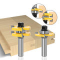2Pcs 1/2" 1/4" 6mm 8mm 12mm Shank 3-Wing Tungsten Carbide Slotting CNC Router Bit Wood Tongue Groove Joint Grooving TCT Cutter