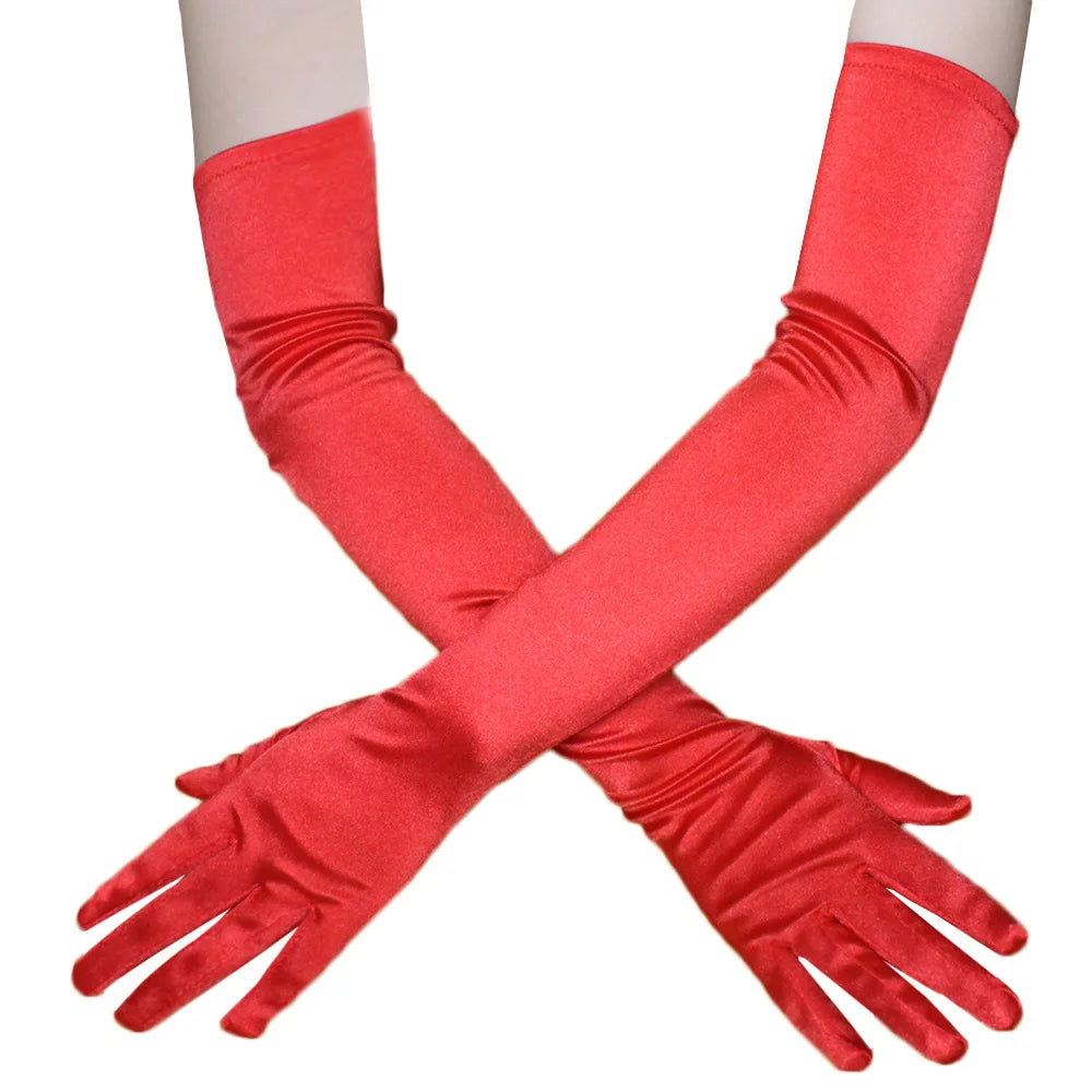 Satin PARTY Long Glove Women Rock Hip Hop Jazz Disco Dance Gloves