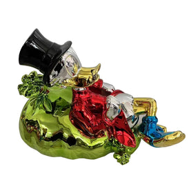 New Arriving Dropshipping Custom Pop Art Sculpture Fiberglass Animal Electropated Colorful Duck Cute Resin Duck Sculpture