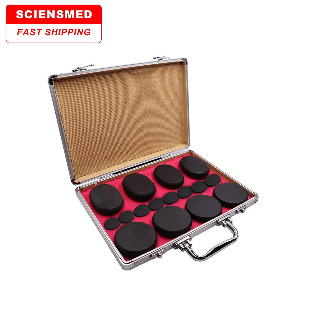 Hot Sale 16/20/28 Energy Stone Set Box  Spa Volcanic Massage Stone with Heating Box