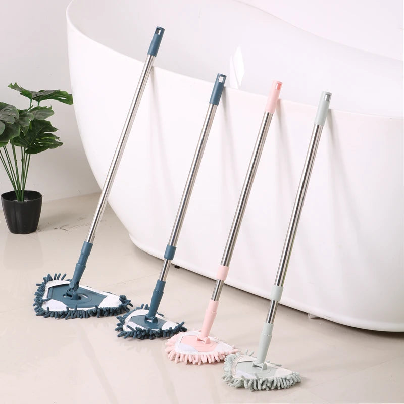 Extendable Steel Microfiber Chenille Triangle Mop Telescopic Handle High Absorption Sliding Wringing Eco-Friendly High