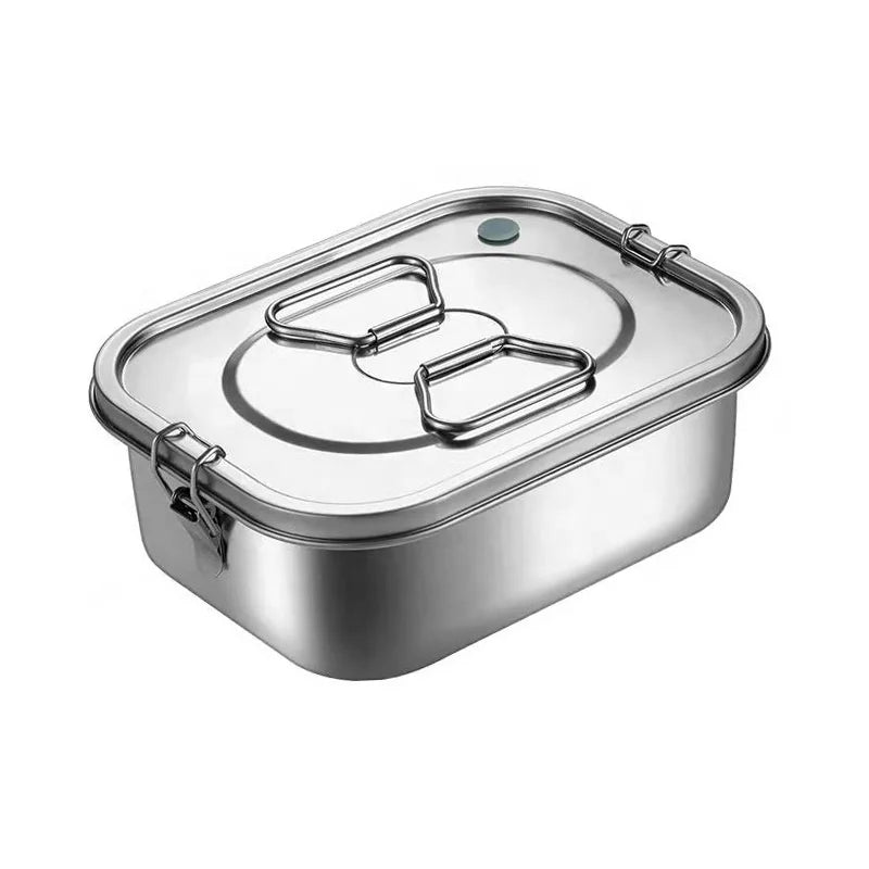 Square Sealed Leak Proof Food Container Double and Single Layer Bento Box Portable Children's Lunch Box 1-3L Capacity
