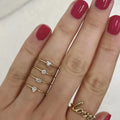 LOZRUNVE Dainty Fashion Various Shaped CZ Cut Gold Plated Stacked Ring Set for Women 925 Sterling Silver