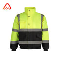 Highly Visible Reflective Work Jacket for Construction Road Engineering Made Polyester Oxford Fabric Safety Clothing