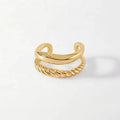 LOZRUNVE 14k Gold Jewelry Wholesale Sterling Silver 925 Twisted Double Band Ear Cuff Clip On Earring