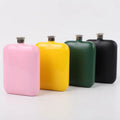 Stocks 304 Pocket Portable Stainless Steel 6oz Mini Hip Flask with Custom Logo Colorful Powder Coated Whisky Gift