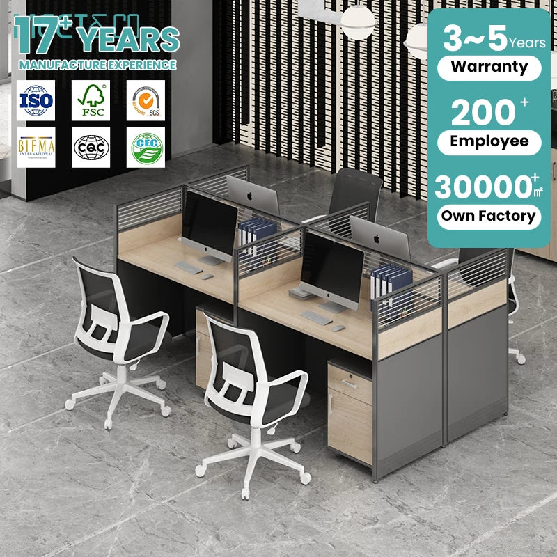 Modern Design Call Center Round Table Furniture New Arrival Cubicle Office Workstation with Glass and Aluminium for School Use
