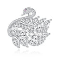 Luxury 925 Sterling Silver Swan Brooch with Zircon High-Design Sense Female Jewelry for Wedding or Gift