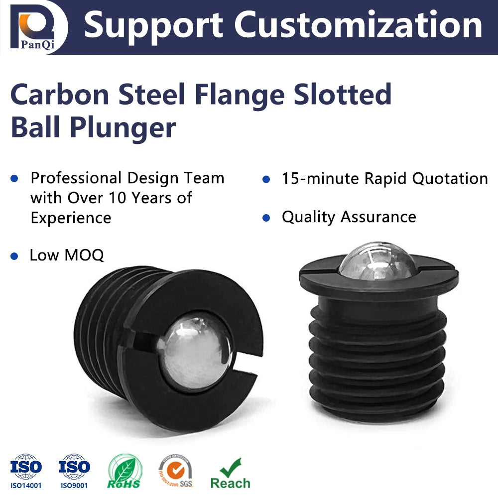 PANQI Carbon Steel Flange Ball Plunger National Standard Press-in Spring Wave Bead Screw QT833-12 General Industry China Sample