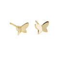 NEW 925 Silver Gold Plated Plain butterfly Shape Stud Earrings Gold Plated Piercing Stud Earring Women Jewelry