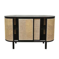 Modern Minimalist Curved Rattan Storage Sideboard