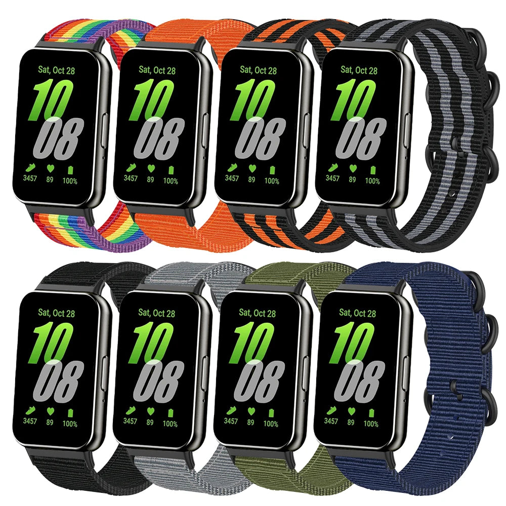 IVANHOE Nylon Canvas Strap for Samsung Galaxy Fit 3 Replacement Watchband Bracelet for Samsung Fit 3 Smart Wristband Accessories