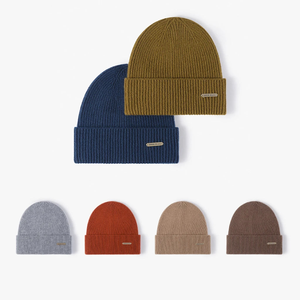 Wholesale Luxury 100% Wool Women's Beanie Cap Solid Colour Knitted Winter Hat for Travel
