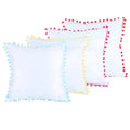 40X40 Sublimation Blank Silk Throw Pillow Case with Colorful Fuzzy Edge with Box Custom Logo