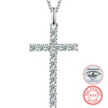 Dropshipping Women Jewelry Iced Out 925 Sterling Silver VVS Moissanite Diamond Cluster Cross Pendant Necklace