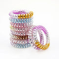 Wholesale Metallic Simple Hair Coils Hair Spiral Hair Tie Telephone Wire High Elastic Neon Color Rubber Band