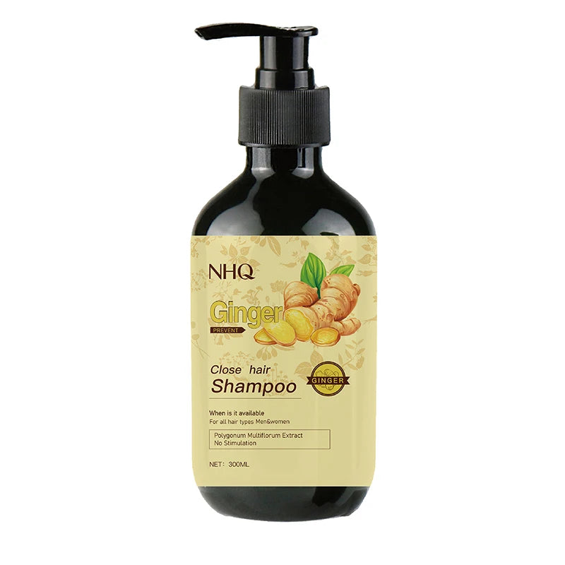 Natural Organic Scalp Care Nourishing Darkening Fight Frizz Anti-Dandruff Anti-Fall Ginger Shampoo for Hair Growth
