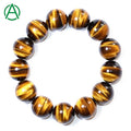 ArthurGem Beaded Bracelets Genuine Yellow Tiger Eye Gemstone High Quality Natural Healing Stone for Women and Men