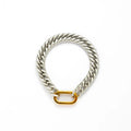 YF5073 Waterproof Cuban Chain Bracelet Non Tarnish Jewelry Mirror Polishing 18K Gold Plated Stainless Steel Two Tone Bracelet
